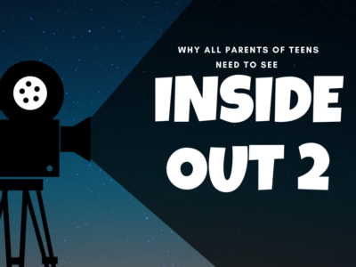Image with an old fashioned movie camera reading "Why all parents of teens need to see 'Inside Out 2'"