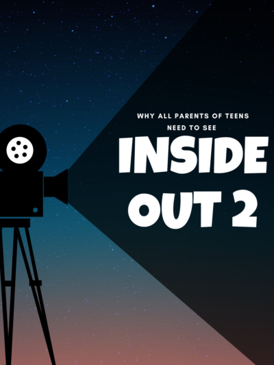 Image with an old fashioned movie camera reading "Why all parents of teens need to see 'Inside Out 2'"