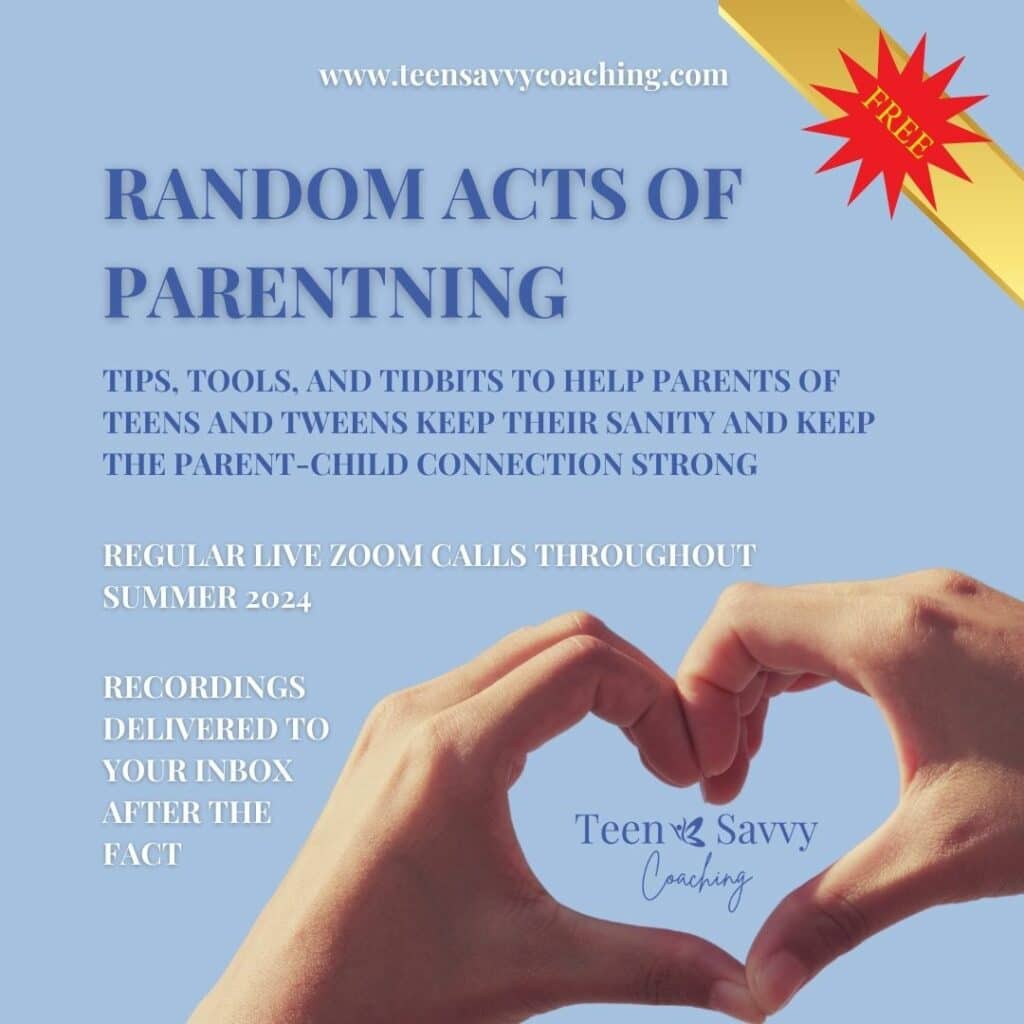 Random acts of parenting: tips tools, and tidbits to help parents of teens and tweens keep their sanity and keep the parent-child connection strong